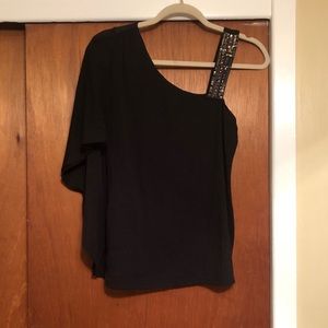 Black Top With Embellished Strap